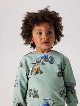 Name It Ludvig Traktor Sweatshirt - Jadeite