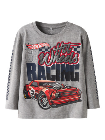 NAME IT Hotwheels Bluse Jarl Grey Melange