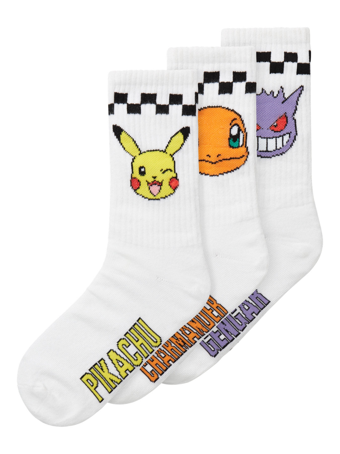 NAME IT 3-Pak Tennissokker Janaka Pokemon Bright White