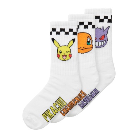 NAME IT 3-Pak Tennissokker Janaka Pokemon Bright White