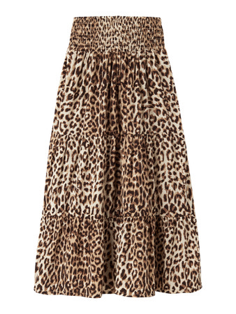 NAME IT Lang Nederdel Vinaya Black Leopard