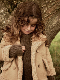 LIL ATELIER Oversized Teddy Jakke Nester Oxford Tan