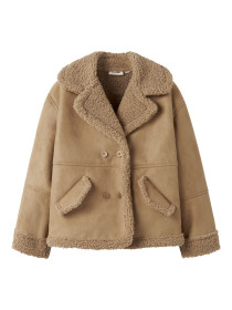 LIL ATELIER Oversized Teddy Jakke Nester Oxford Tan