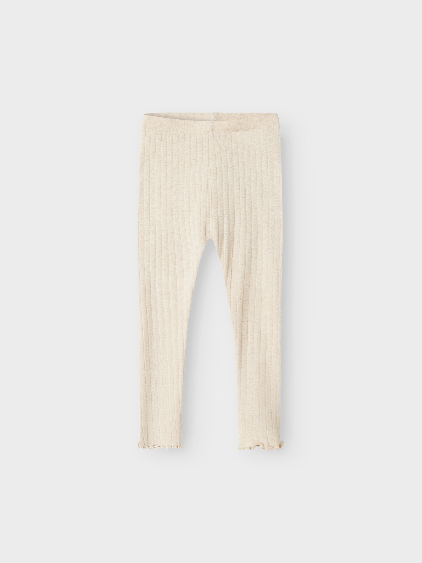Name It Leggings Peyote Melange Med Babylock Kant - Str. 2y 92cm