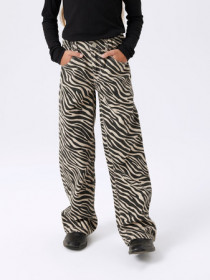 NAME IT Wide Bukser Rose Cement Black Zebra