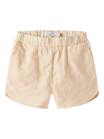 Name It Shorts Buttercream Med Broderi Og Justerbar Talje - Str. 2y 92cm