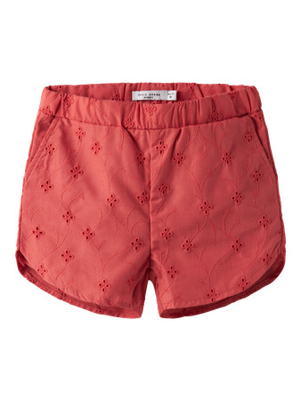Name It Shorts Spiced Coral Med Broderi Og Justerbar Talje - Str. 4y 104cm