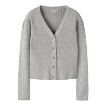 NAME IT Strik Cardigan Larenlise Light Grey Melange