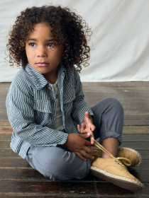 LIL ATELIER Skjorte Kasper Dark Blue Denim White