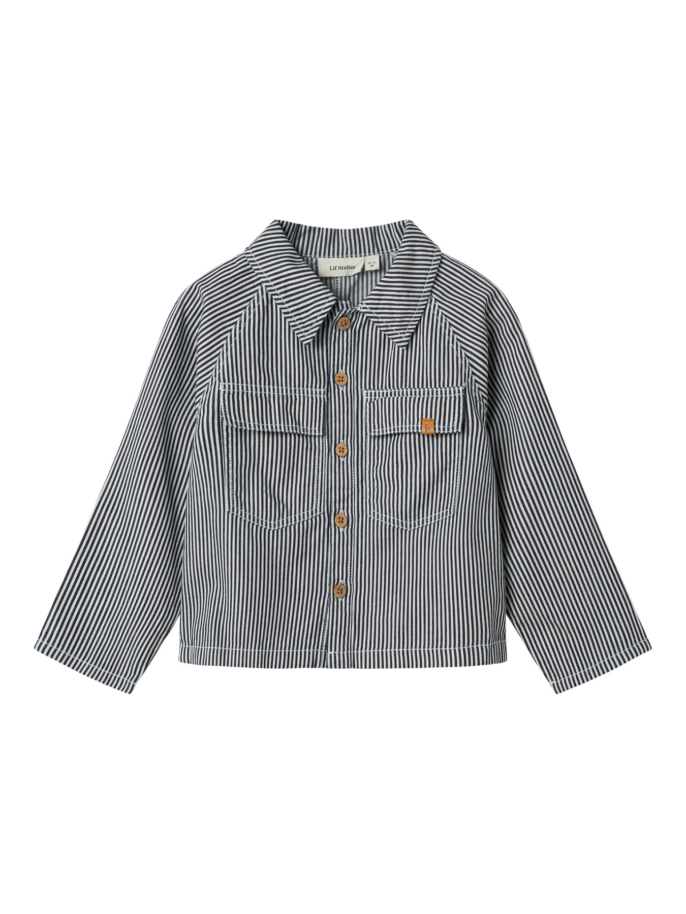 LIL ATELIER Skjorte Kasper Dark Blue Denim White