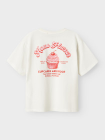 NAME IT T-shirt Neata Cloud Dancer Red Alert