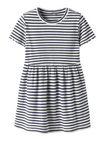 NAME IT Rib Kjole Vemma Bright White Blue