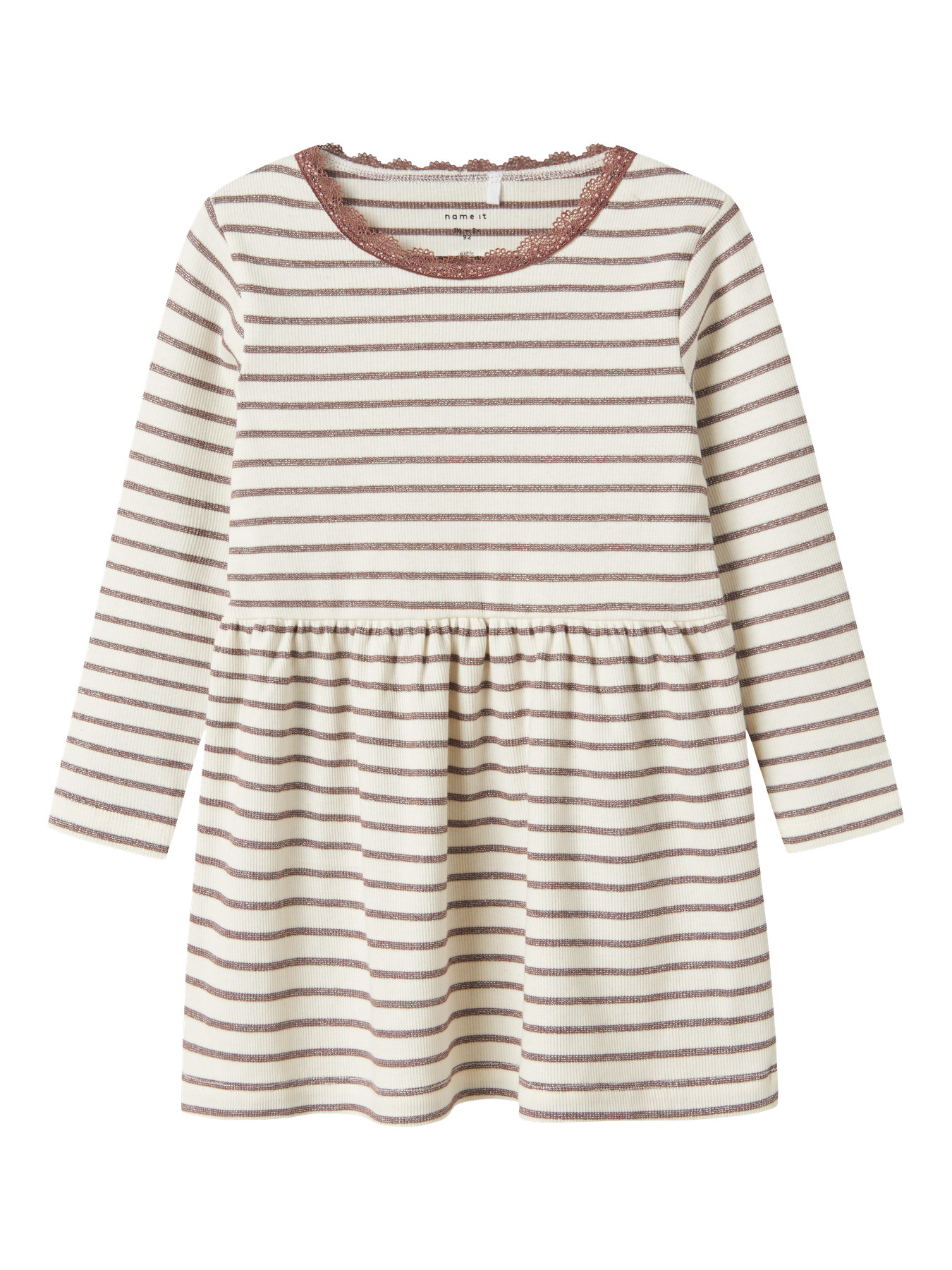 Name It Kjole Peppercorn Med Striber Og Blondekant - Str. 3y 98cm