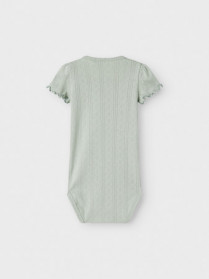 NAME IT Kortærmet Body Silke Aqua Gray