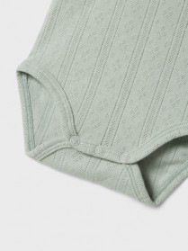 NAME IT Kortærmet Body Silke Aqua Gray