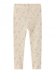NAME IT Rib Leggings Flowerkab Peyote Melange