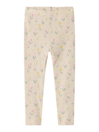NAME IT Rib Leggings Flowerkab Peyote Melange