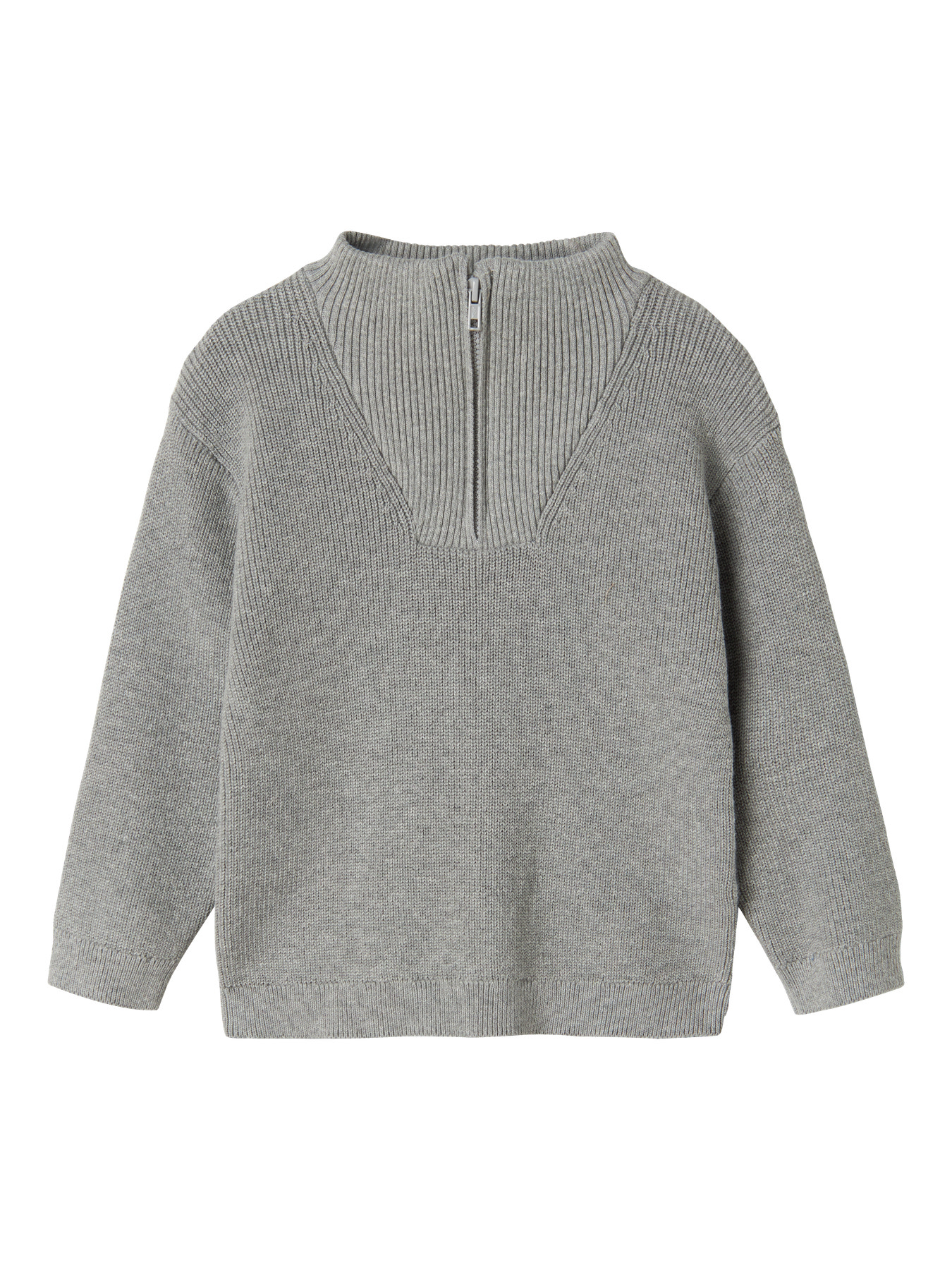 NAME IT Strik Half Zip Neolle Grey Melange