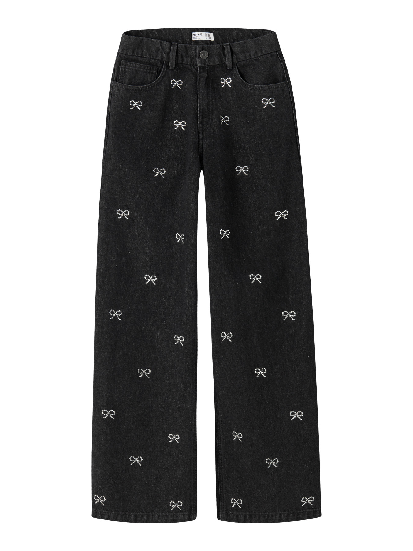 NAME IT Rhinsten Wide Jeans Rose Dark Grey Denim