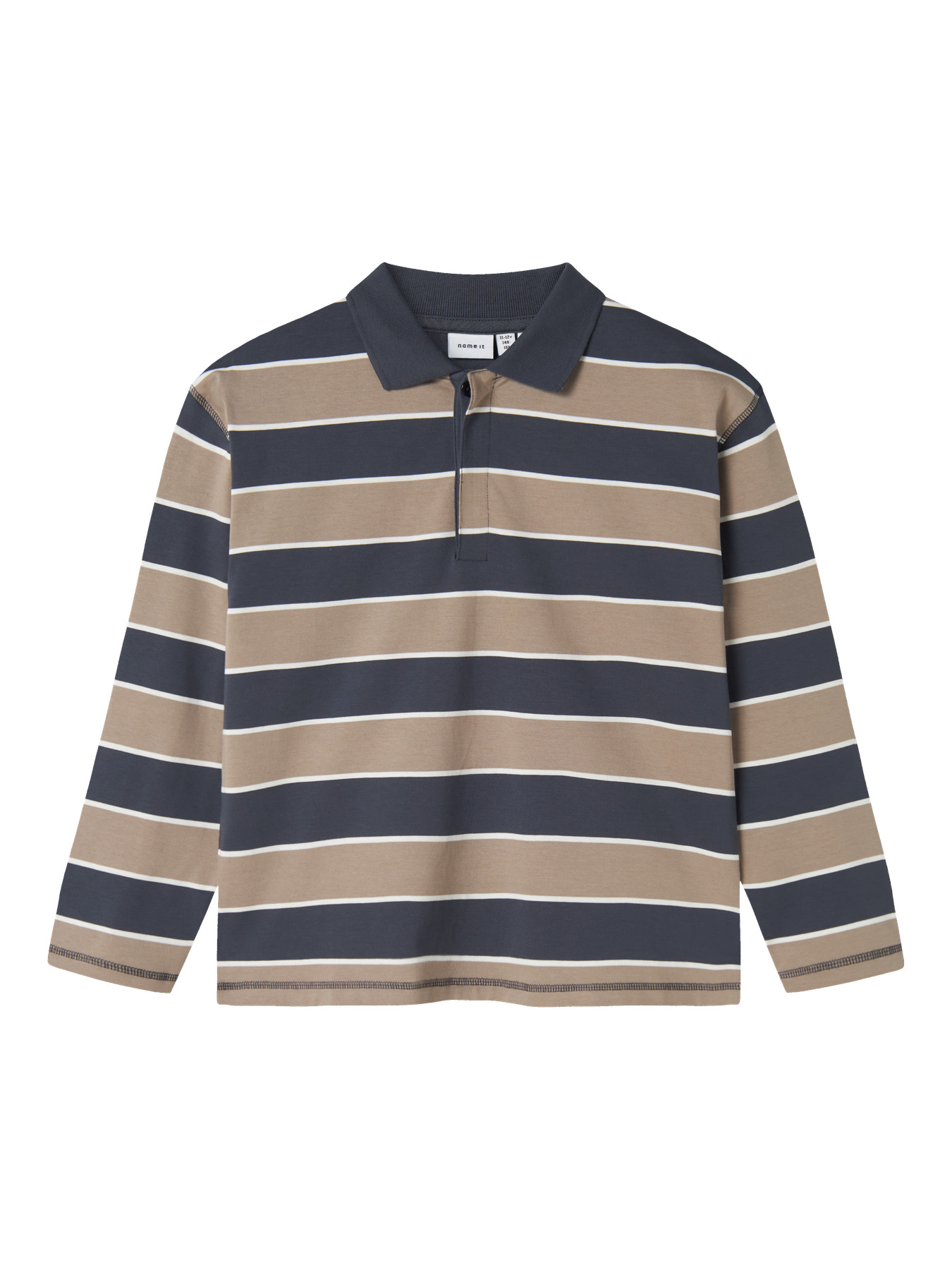 Name It Polobluse Roasted Cashew Med Striber - Str. 11-12y 146/152cm