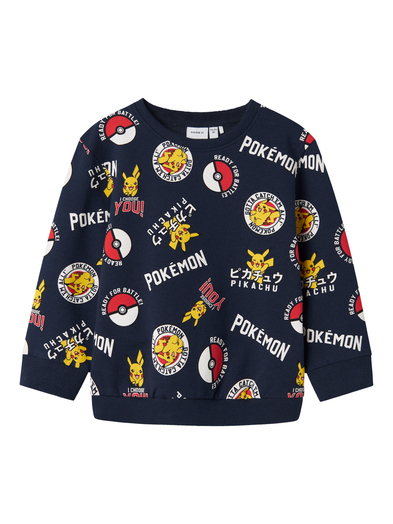 Name It Mini Sweatshirt Navy Blazer Med Pikachu All-over Print - Str. 6y 116cm