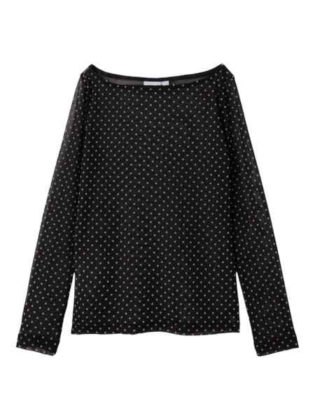 NAME IT Mesh Langærmet Bluse Silje Black Dot billede