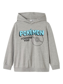 NAME IT Sweatshirt Srek Pokemon Box Grey Melange