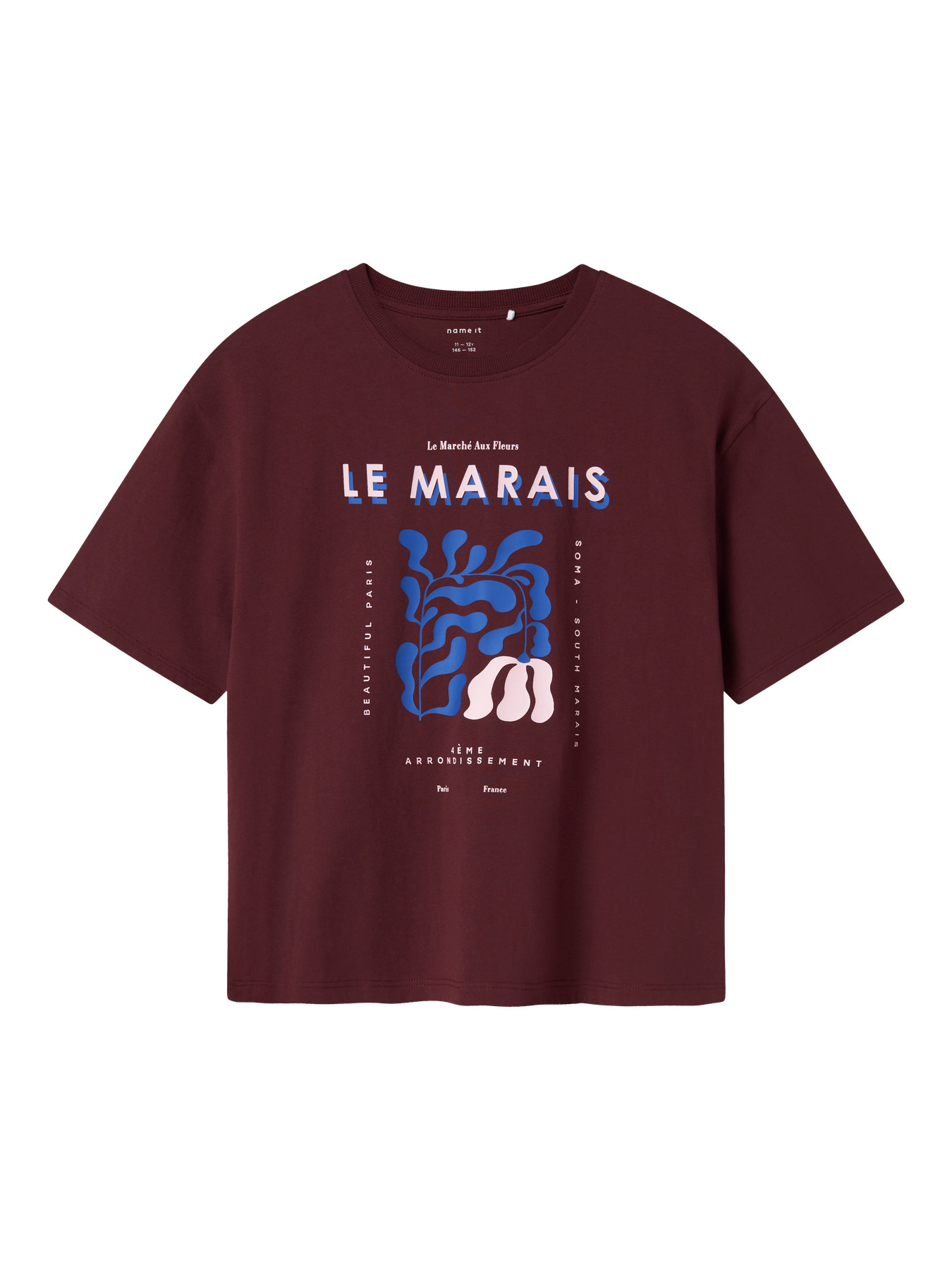 Name It T-shirt Sassafras Med Le Marais Print - Str. 7-8y 122/128cm