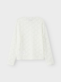 NAME IT Langærmet Blonde Bluse Nace Cloud Dancer