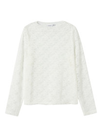 NAME IT Langærmet Blonde Bluse Nace Cloud Dancer
