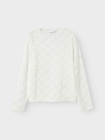 NAME IT Langærmet Blonde Bluse Nace Cloud Dancer