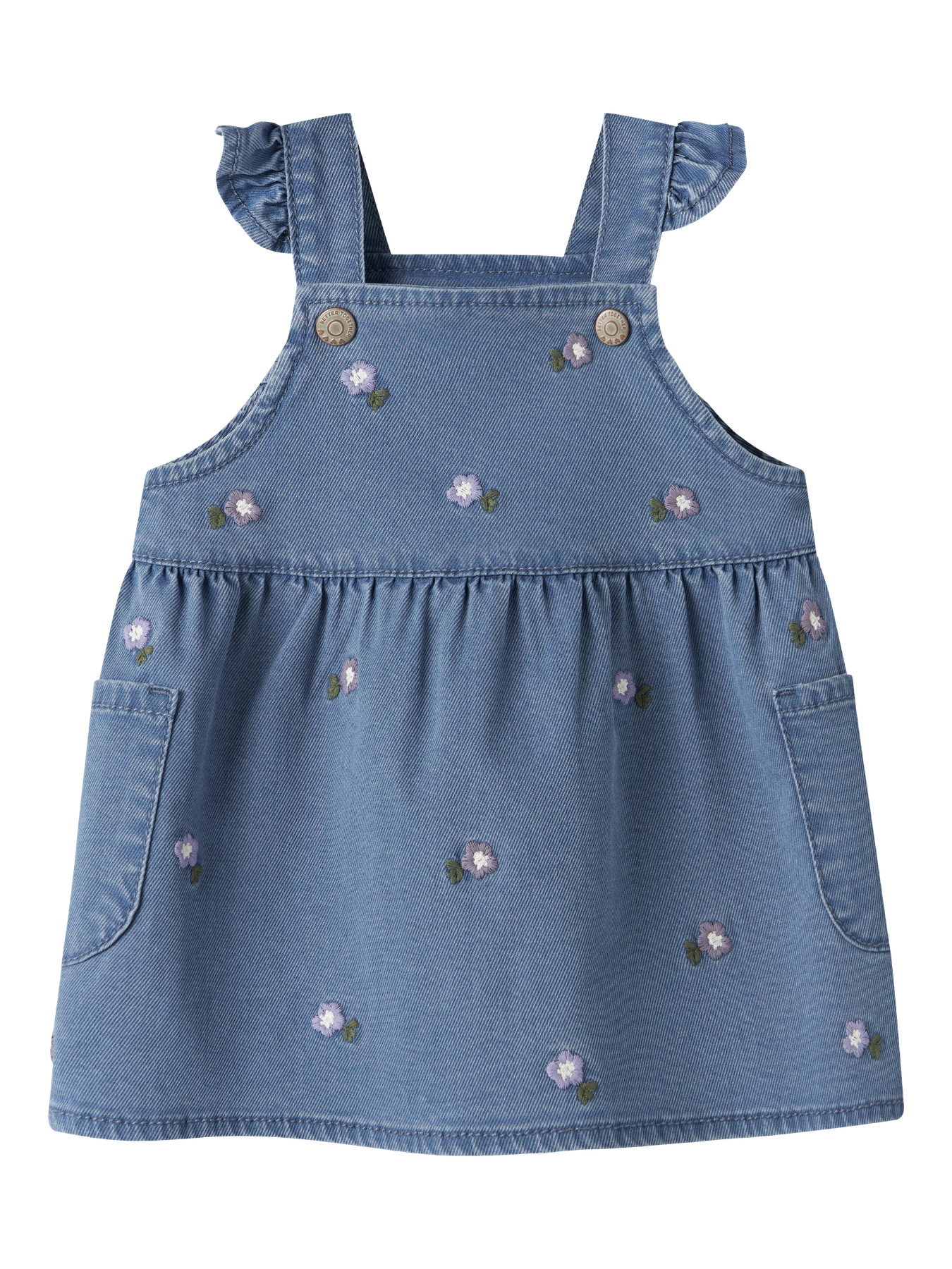NAME IT Spencer Sage Denim Blue Flower Emb billede