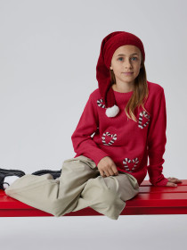 NAME IT Striktrøje Rajul Loose Jester Red