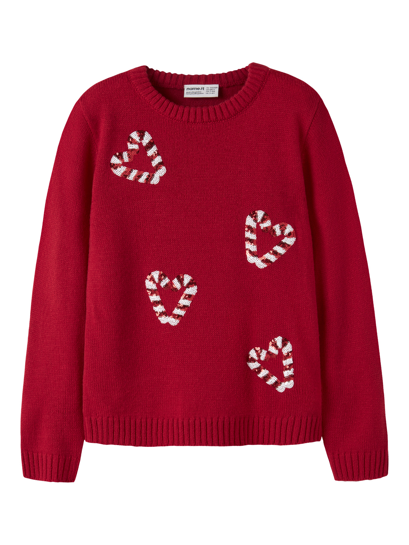 NAME IT Striktrøje Rajul Loose Jester Red