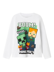 NAME IT Bluse Ac Minecraft Bright White