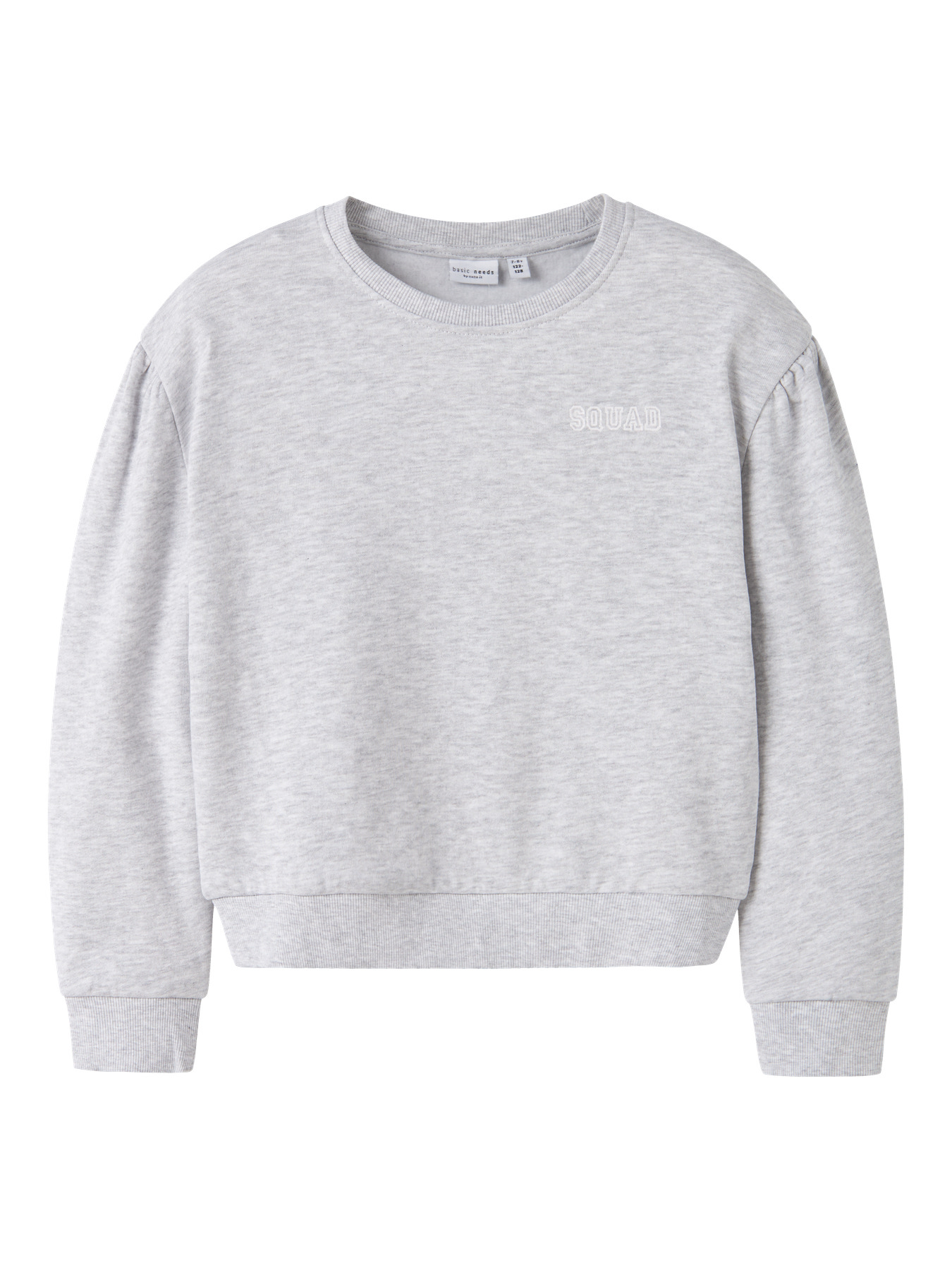 NAME IT Kort Sweatshirt Vima Light Grey Melange Squad Light