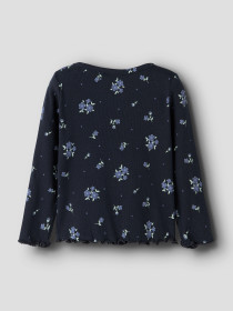 NAME IT Langærmet Bluse Vemia Navy Blazer Blossom