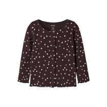 NAME IT Langærmet Rib Bluse Vemia Chocolate Plum Small Dots