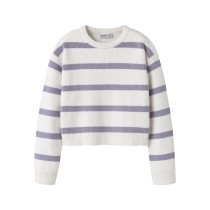 NAME IT Striktrøje Vnilla Lavender Gray Stripes