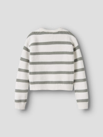 NAME IT Nkfvnilla Ls Sh Knit - Cloud Dancer W. Shadow Stripes