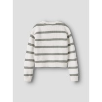 NAME IT Nkfvnilla Ls Sh Knit - Cloud Dancer W. Shadow Stripes