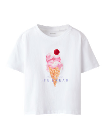 NAME IT T-shirt Finina Bright White