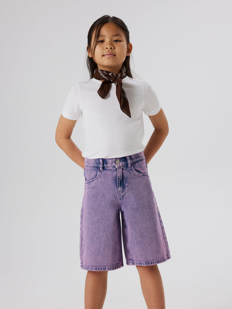 NAME IT Denim Longe Shorts Rose Orchid Overdyed