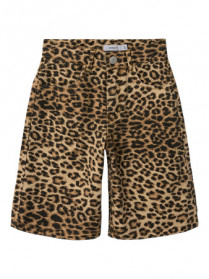 NAME IT High Waist Twill Long Shorts Rose Leopard