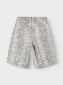 NAME IT High Waist Twill Long Shorts Rose Snake