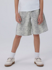 NAME IT High Waist Twill Long Shorts Rose Snake