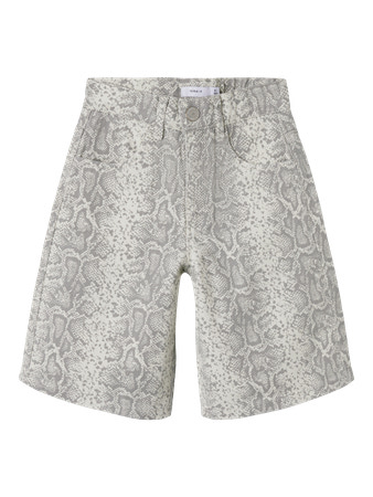 NAME IT High Waist Twill Long Shorts Rose Snake