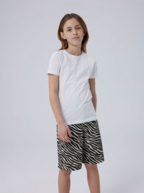 NAME IT High Waist Twill Long Shorts Rose Cement Zebra