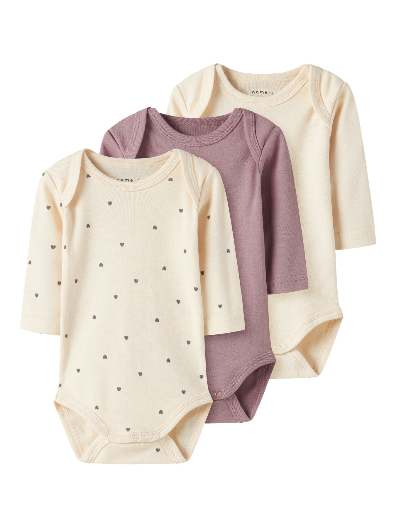 Name It 3-pak Langærmet Body - Summer Sand