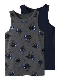NAME IT 2-Pak Tank Top Skull Dark Grey Melange 